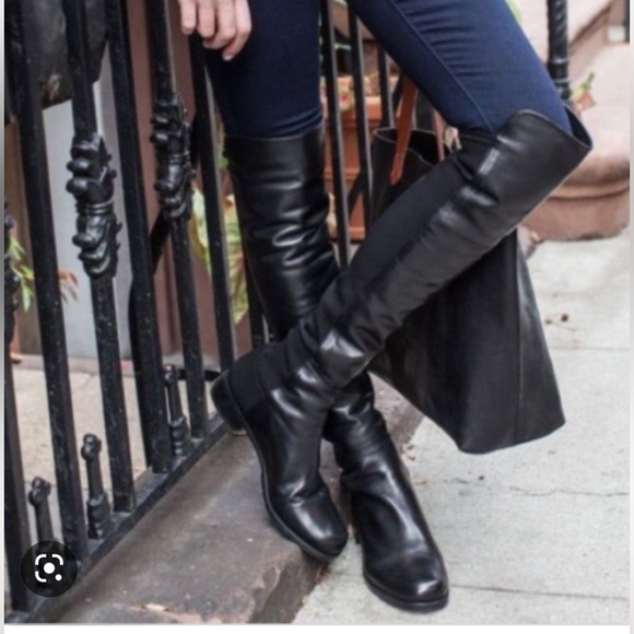 Stuart Weizmann Iconic 50/50 Black Leather Over the Knee Women’s Boot 7.5M NIB - Picture 5 of 8